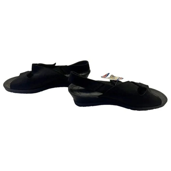NWT!! Womens 36 German Rohde‎ Black Suede Comfortable Wedge Sandals Nature Form - Picture 5 of 7